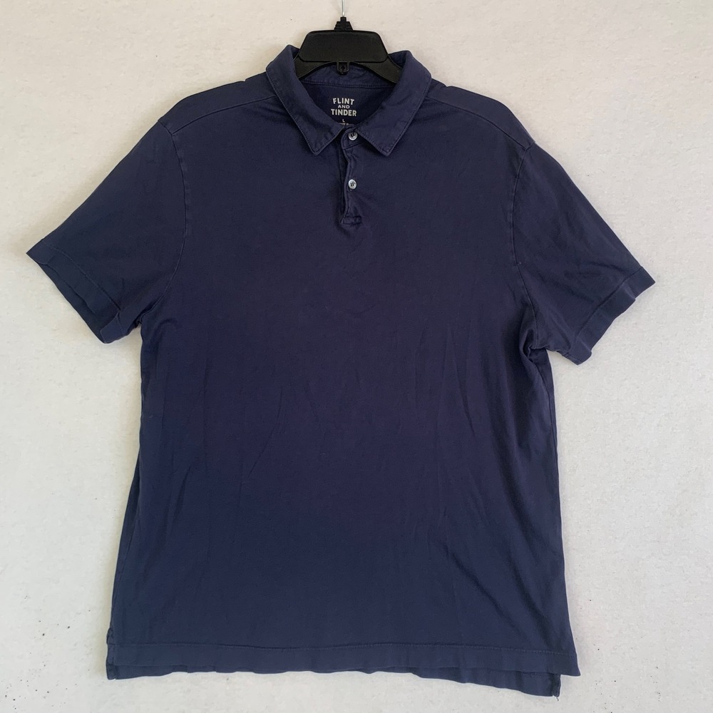 Flint and Tinder Polo Shirt Mens Large Navy Blue Supima Cotton Made USA - Picture 2 of 11